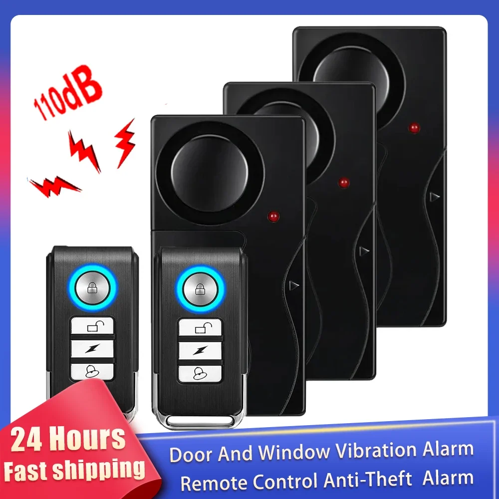 Home Security Yard Sign - جديد 110dB باب ونافذة إنذار بالاهتزاز