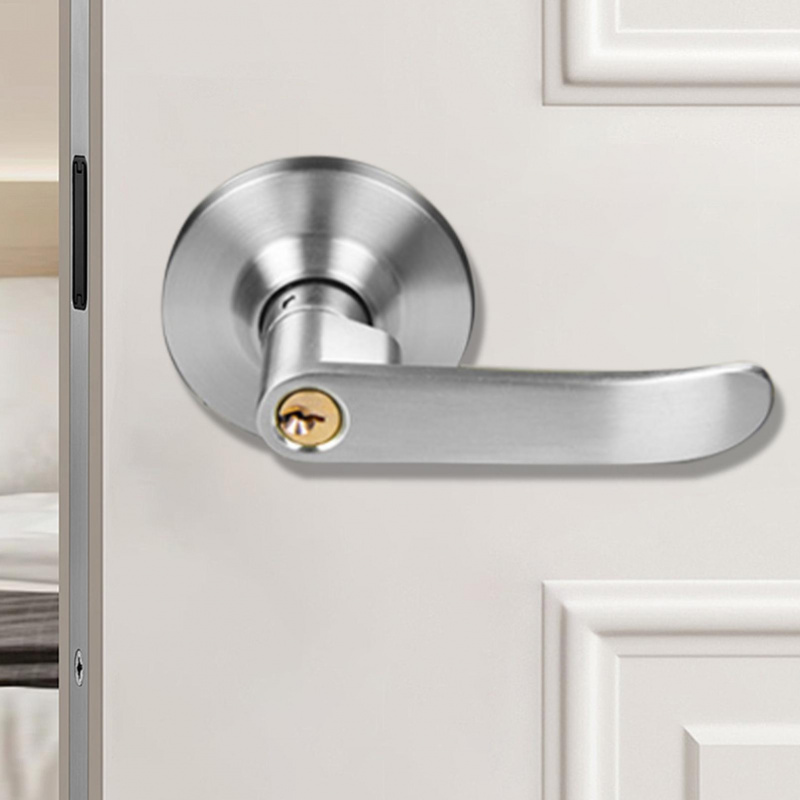 Home Security Essential - قفل مقبض الباب مع 3 مفاتيح،
