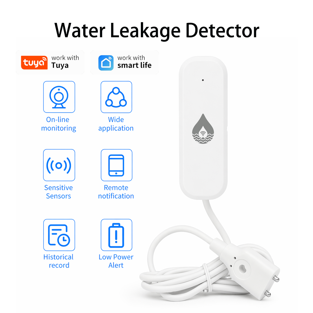 Home Security Devices - جهاز إنذار تسرب المياه واي فاي/زيجبي