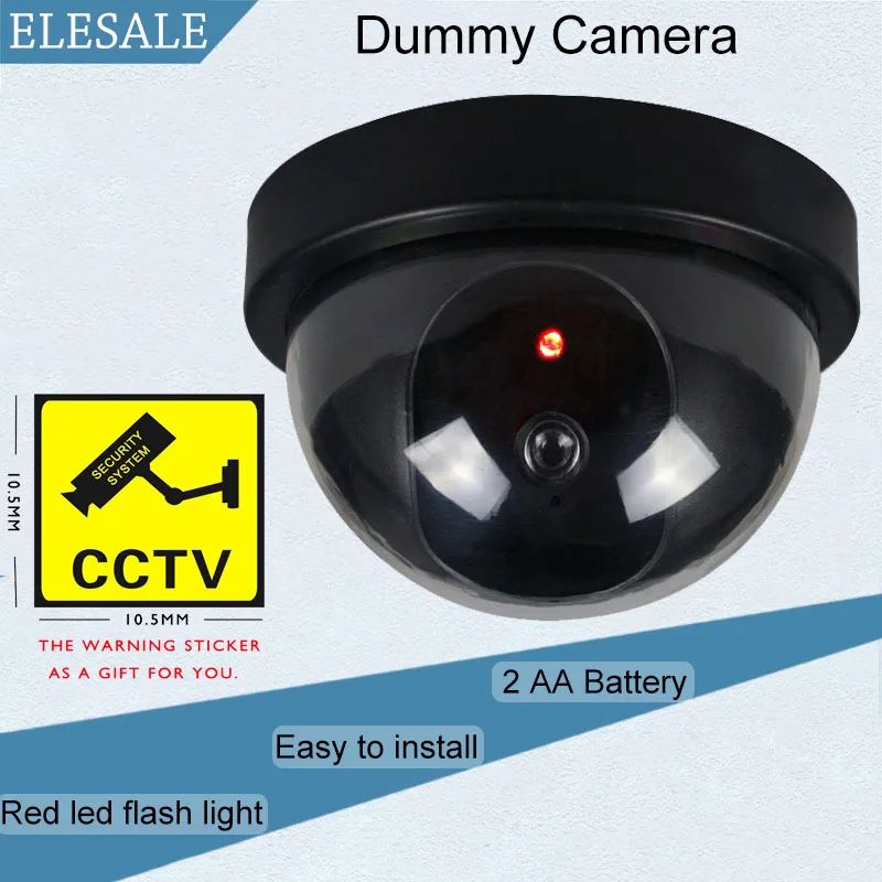 Fake Camera Dummy - كاميرا بلاستيكية سوداء قبة CCTV ،