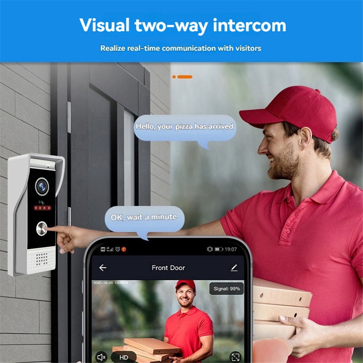 Home Security Uk - جرس باب ذكي [T28C] من TUYA