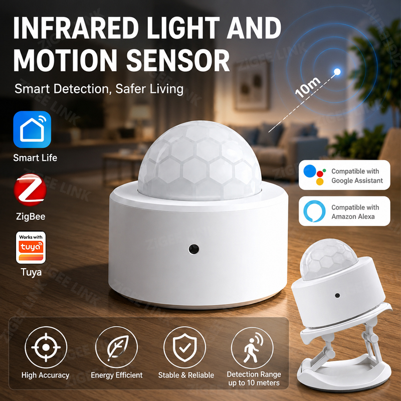 Home Security Devices - مستشعر حركة لاسلكي ZigBee 3.0 PIR