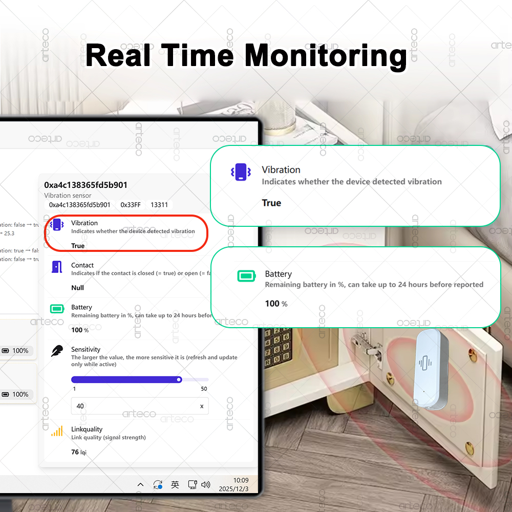 الذكية زيجبي 3.0 مستشعر الاهتز - مراجعة Home Security Devices وسعره