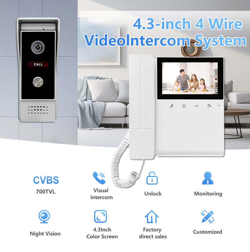 4 سلك فيديو بناء نظام جرس البا - مراجعة Home Security Uk وسعره